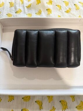 MARTA PONTI  ZIP AROUND SOFT LEATHER MIDNIGHT BLACK WALLET PORTUGAL!